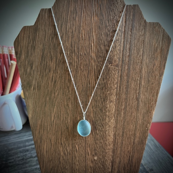 Seaglass and Sterling Silver Necklace - Picture 3 of 8